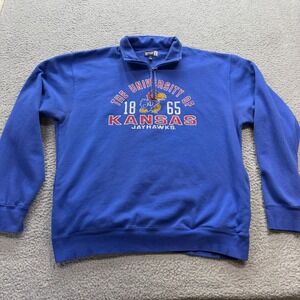 Gear For Sports Sweatshirt Men XXL Blue University of Kansas Jayhawks 1/4 Zip